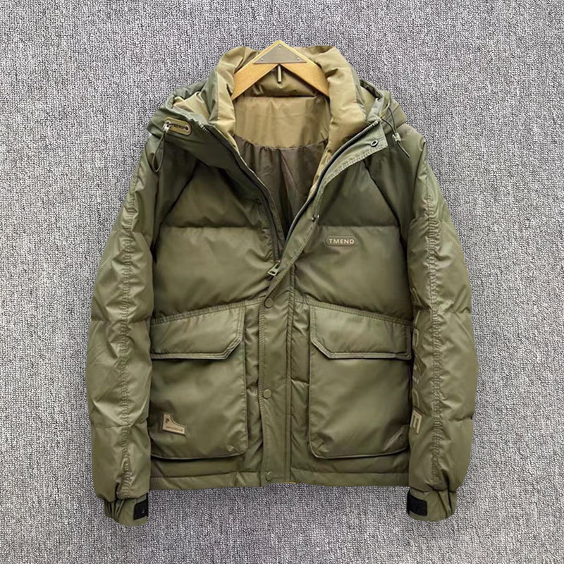 Outdoor Sport Jacket Men - 남성용 겨울 다운 재킷, 짧은 후드,