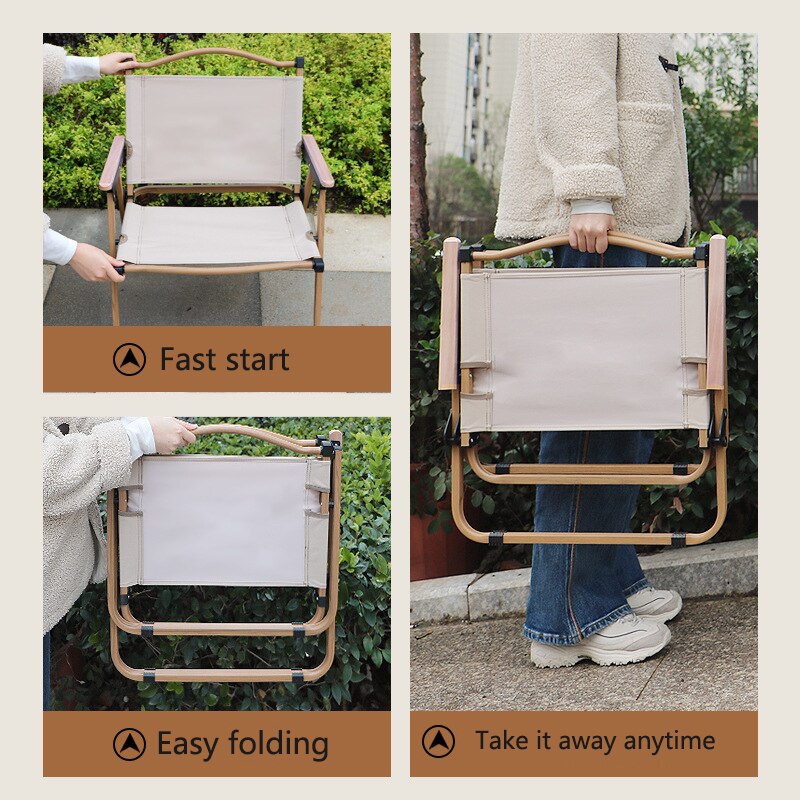 휴대용 캠핑 의자, 알루미늄 합금 목재 그레인 접이식  - Outdoor Sport Chairs 리뷰 및 가격
