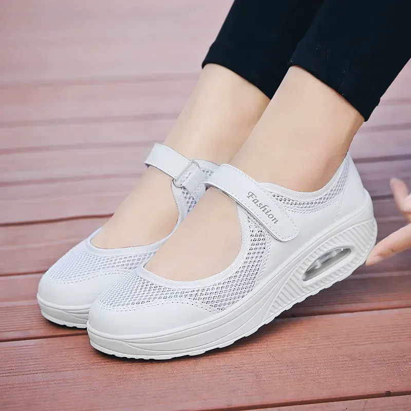 여성용 경량 패션 통기성 메쉬 웨지 힐 신발, 캐주얼  - Outdoor Sport Brand 리뷰 및 가격
