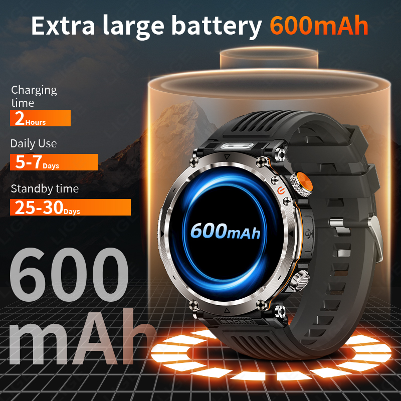 LIGE 새로운 야외용 남성용 스마트 시계 600mAh - Outdoor Sport News 리뷰 및 가격